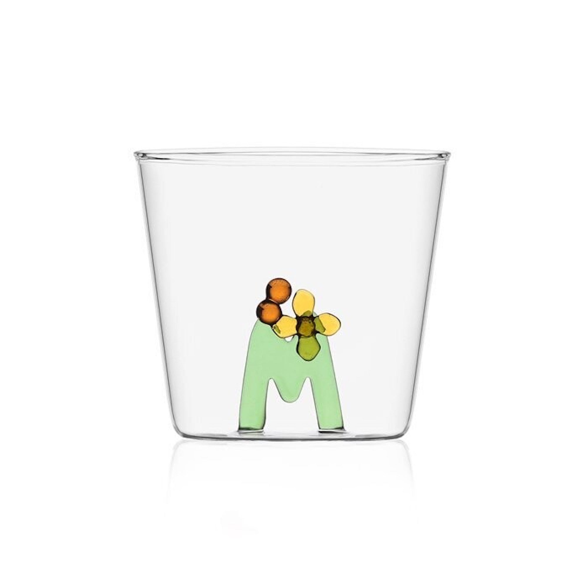 Bicchiere Alfabeto Fiorito M