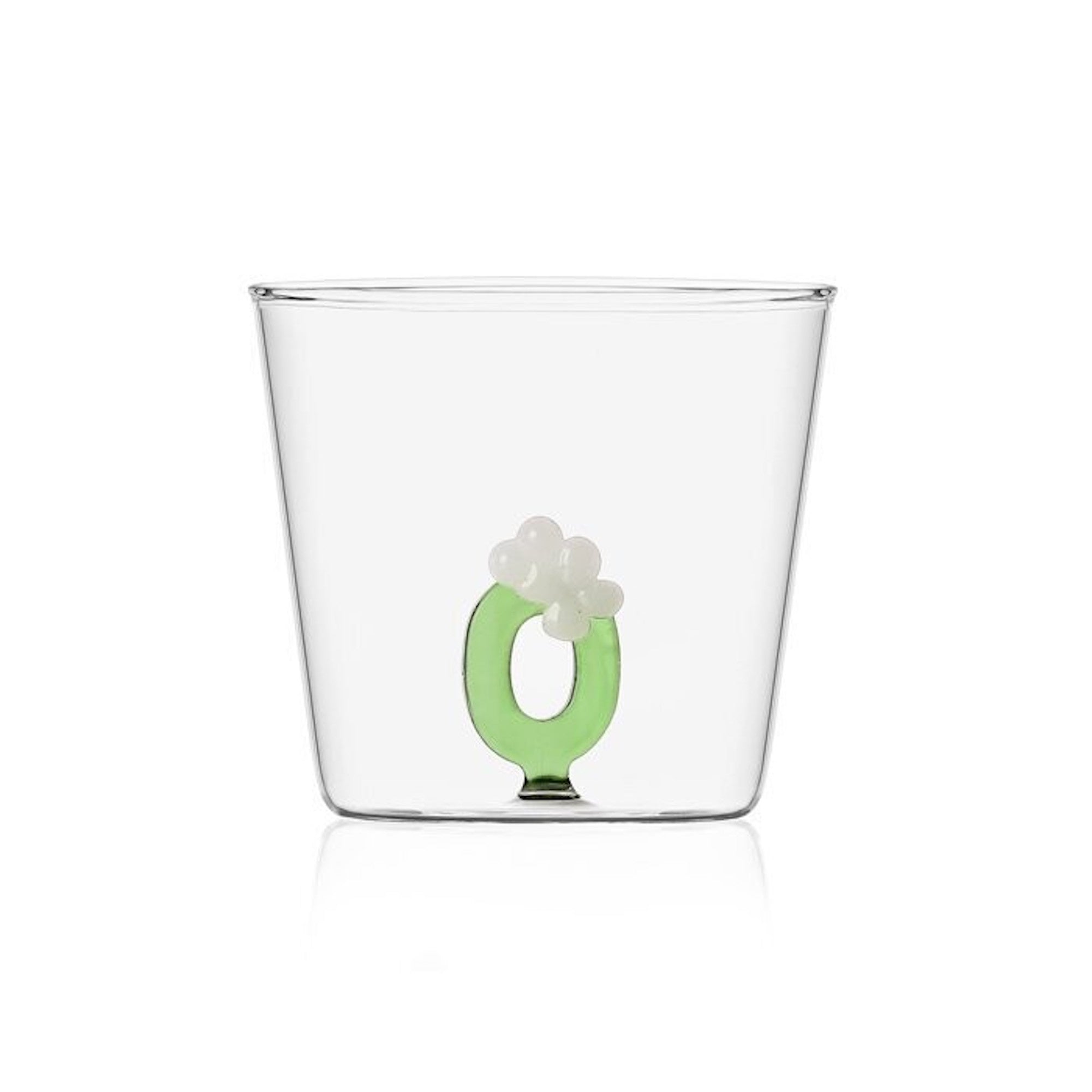 Bicchiere Alfabeto Fiorito O