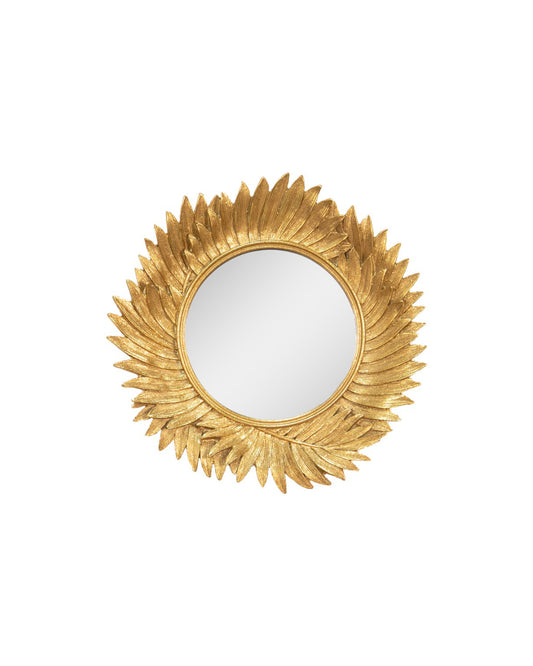 Wall mirror with gold leaves
