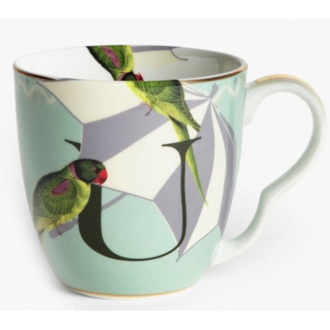 Alphabet Mug U Umbrella Bird
