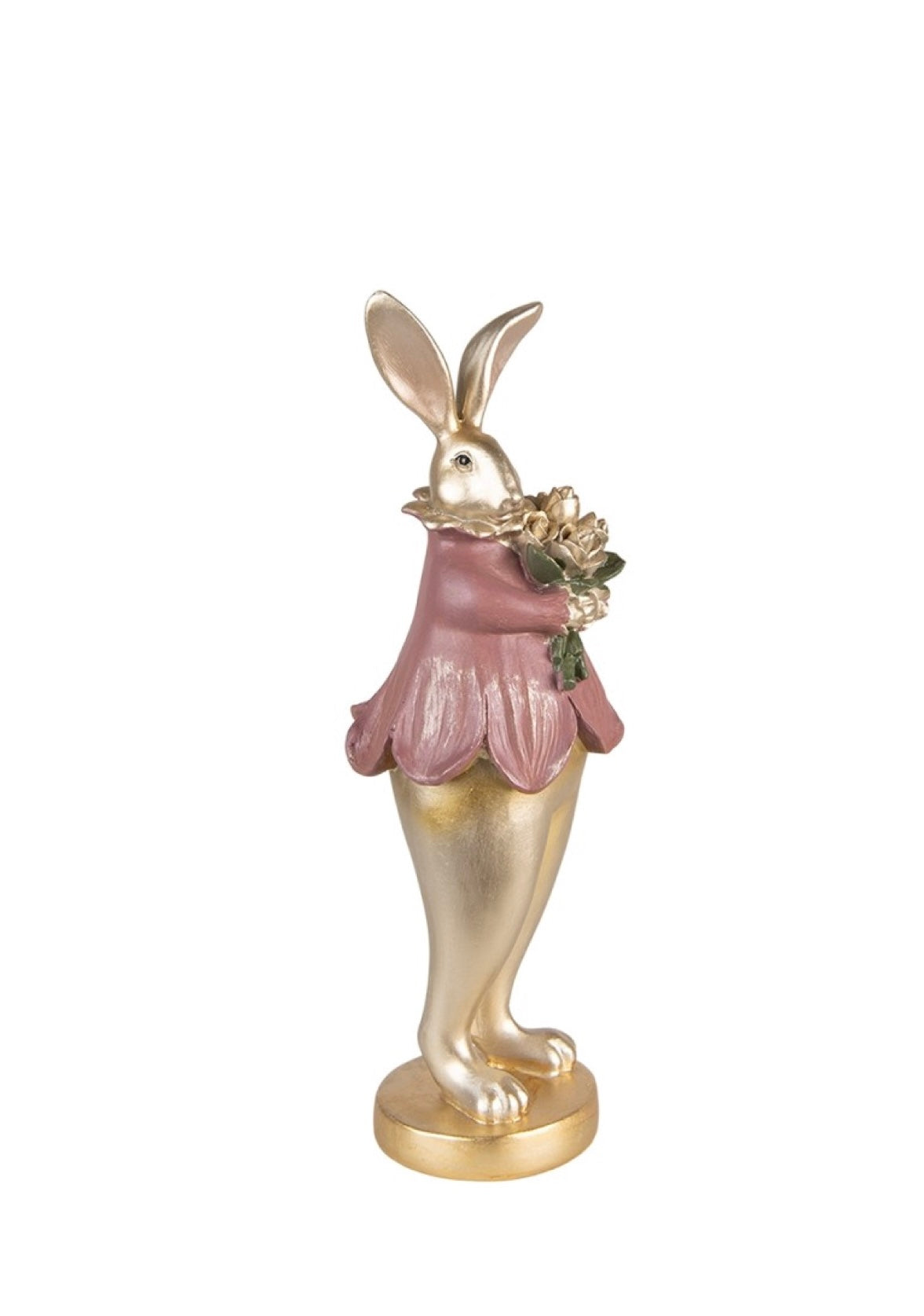 Bunny statue with pink dress