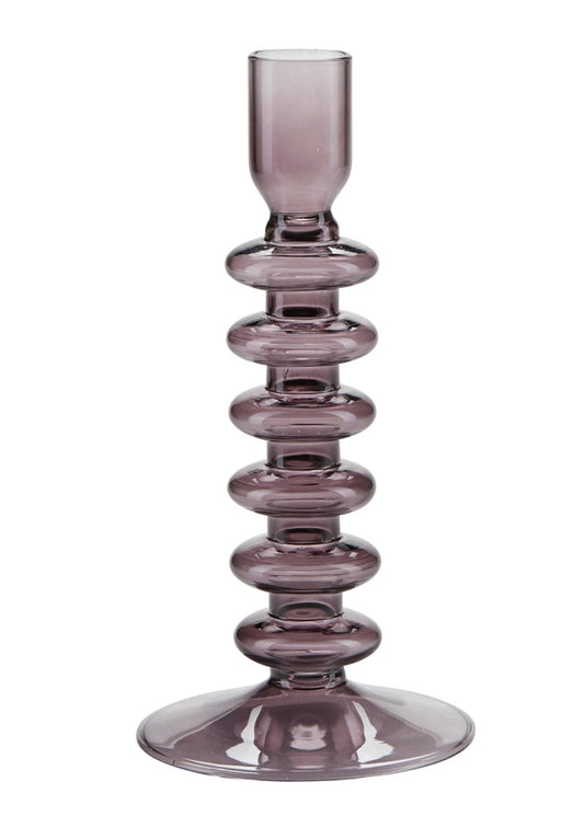Purple glass candlestick 