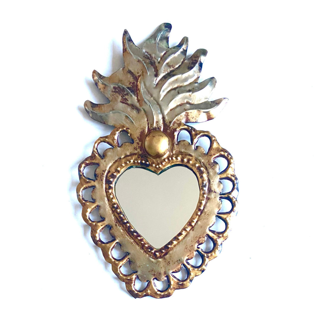 Corazon Nazareno con Specchio Platino