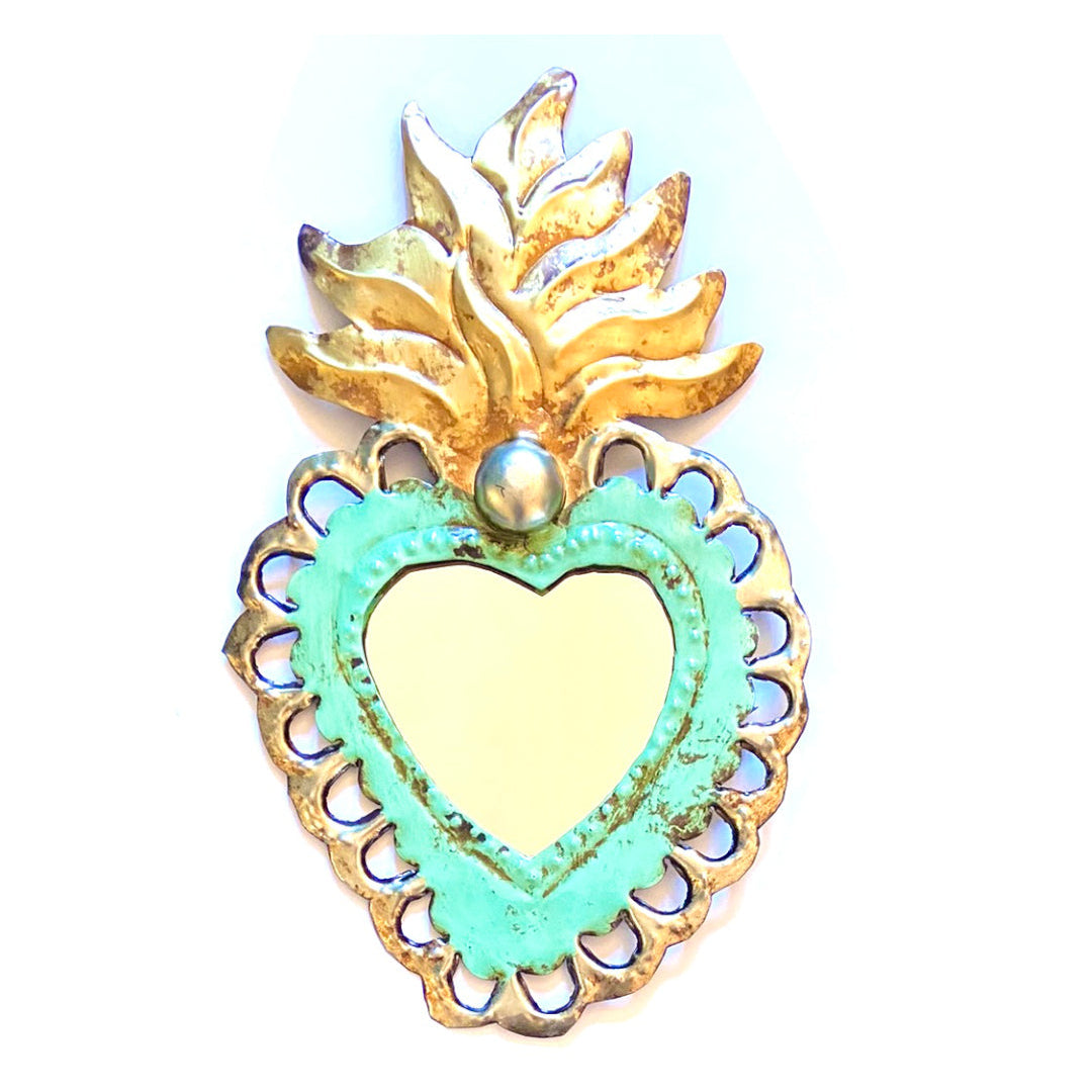 Corazon Nazareno con Specchio Verde Acqua