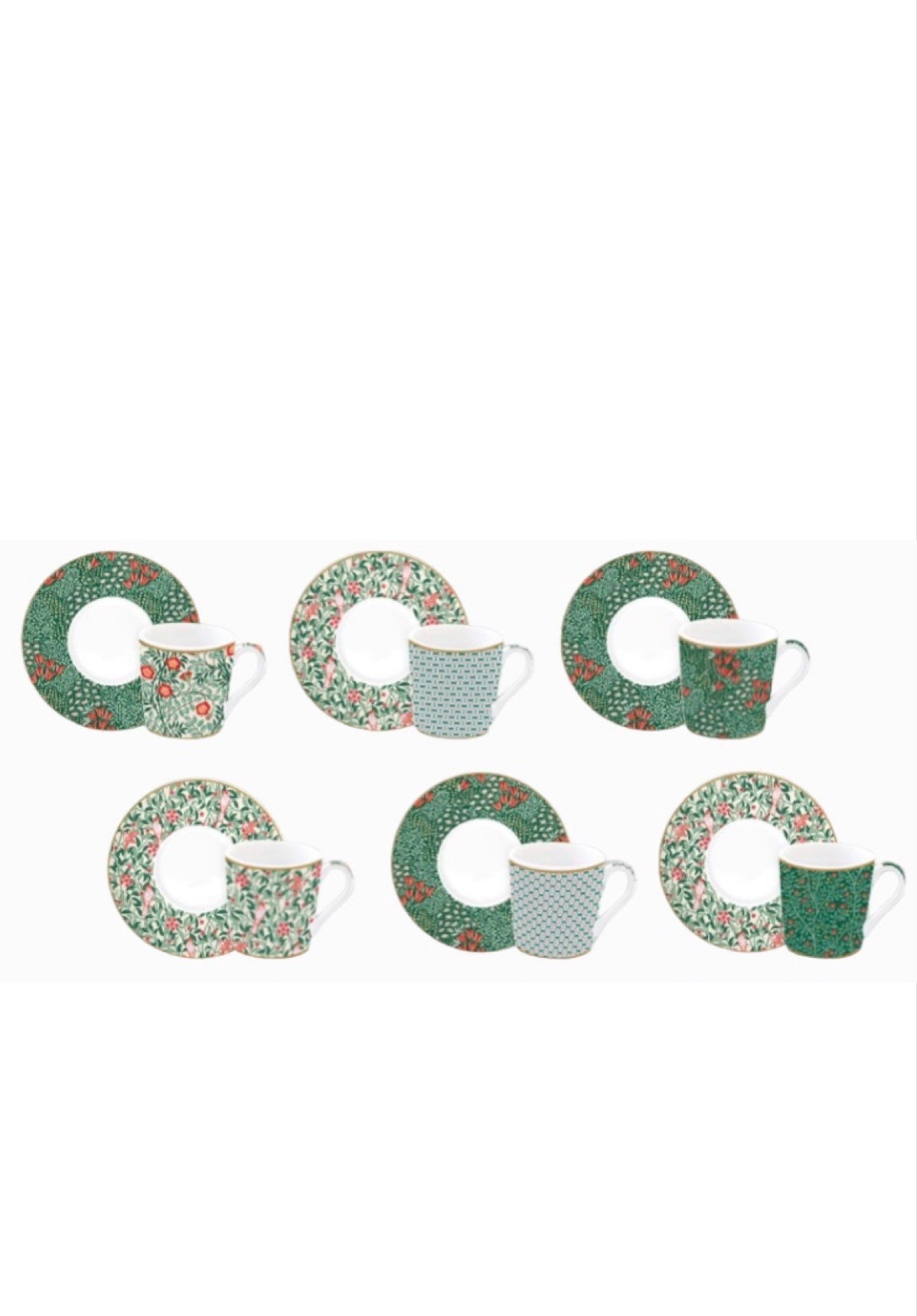 Servizio sei tazzine caffè Floral Fantasy