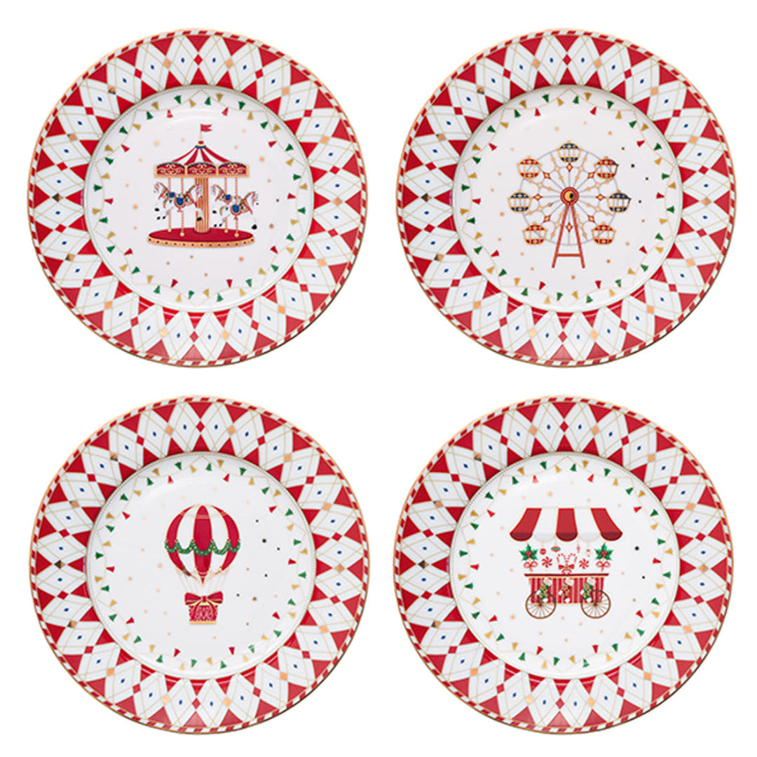 Set 4 Piati Dessert Christmas Wonderland