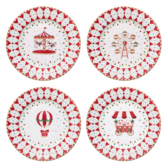 Set 4 Piati Dessert Christmas Wonderland