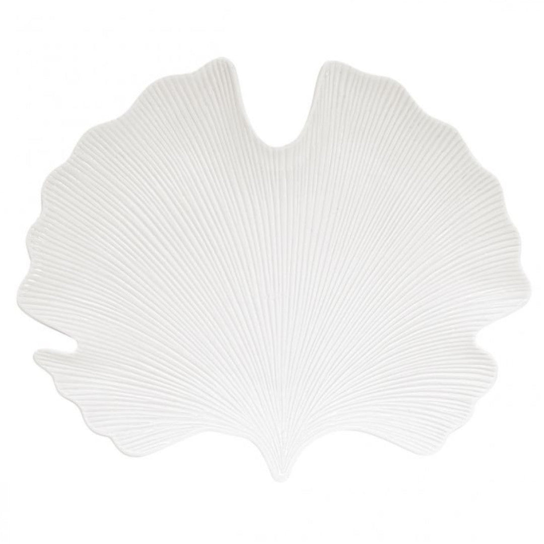 Piatto da Portata Foglia Ginko Bianco