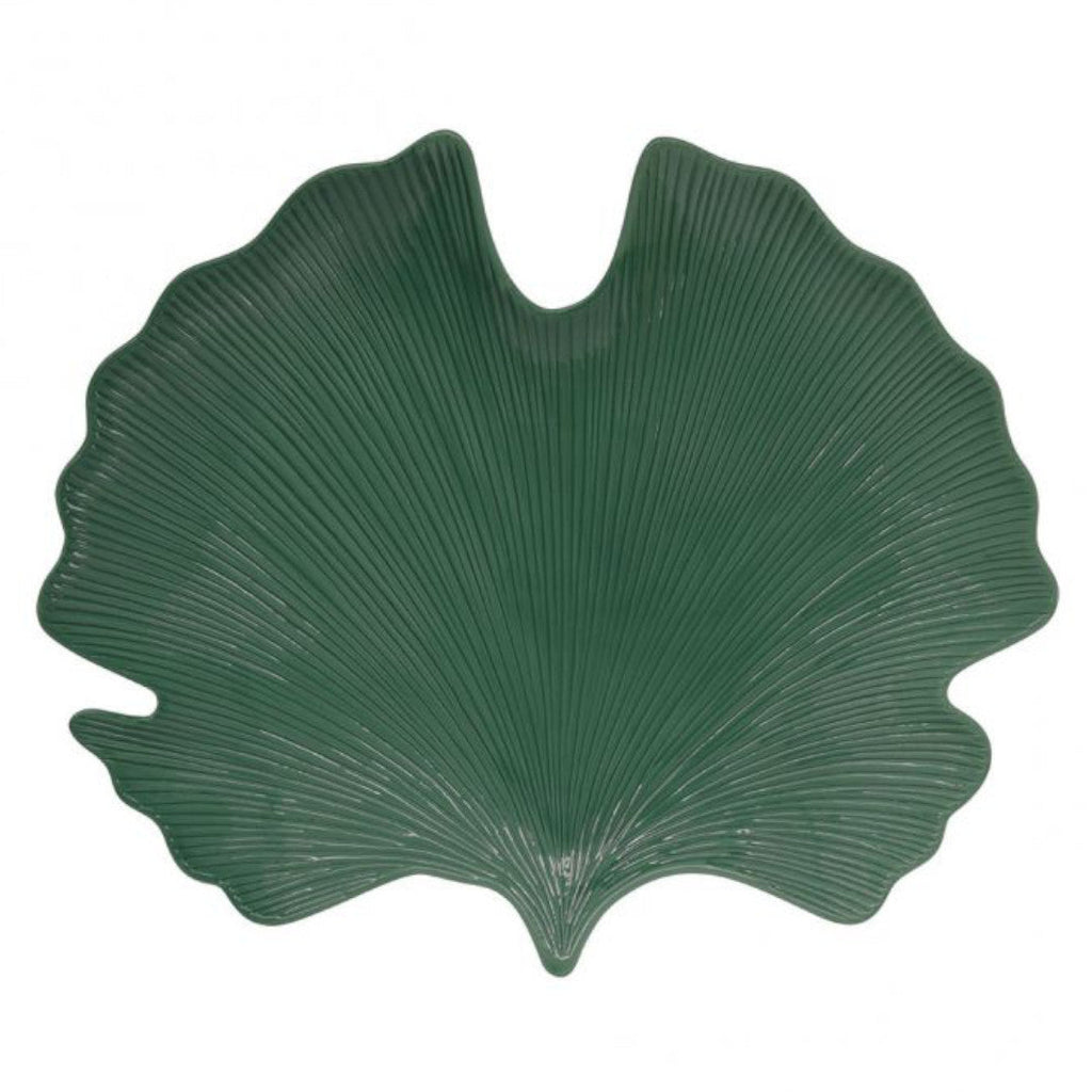 Piatto da Portata Foglia Ginko Verde