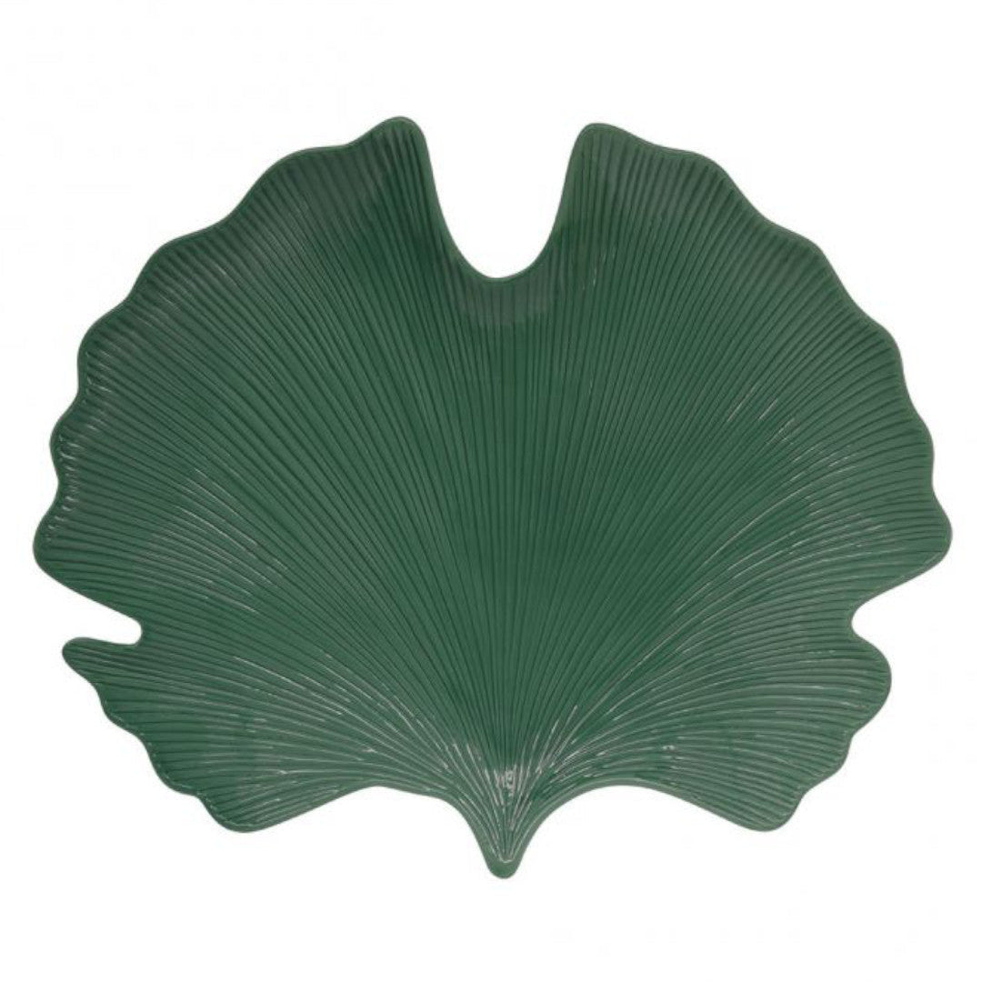Piatto da Portata Foglia Ginko Verde