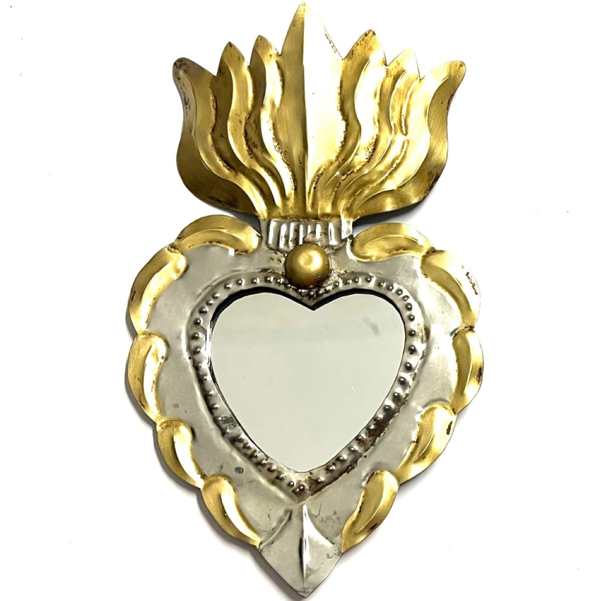 Corazon dolores con specchio Platino