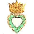 Corazon dolores con specchio verde acqua