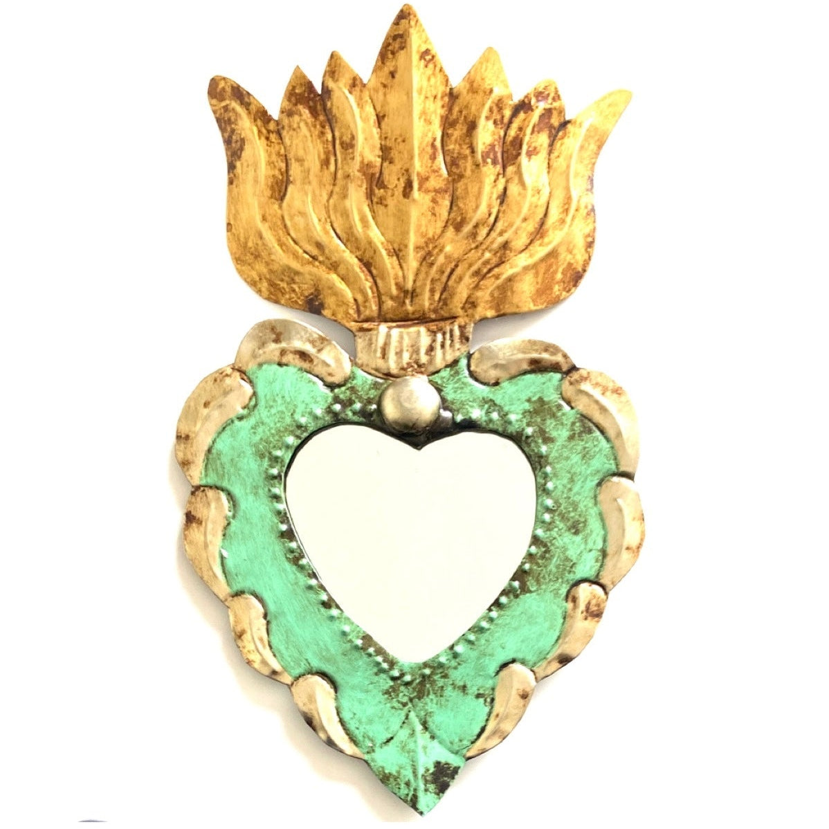 Corazon dolores con specchio verde acqua