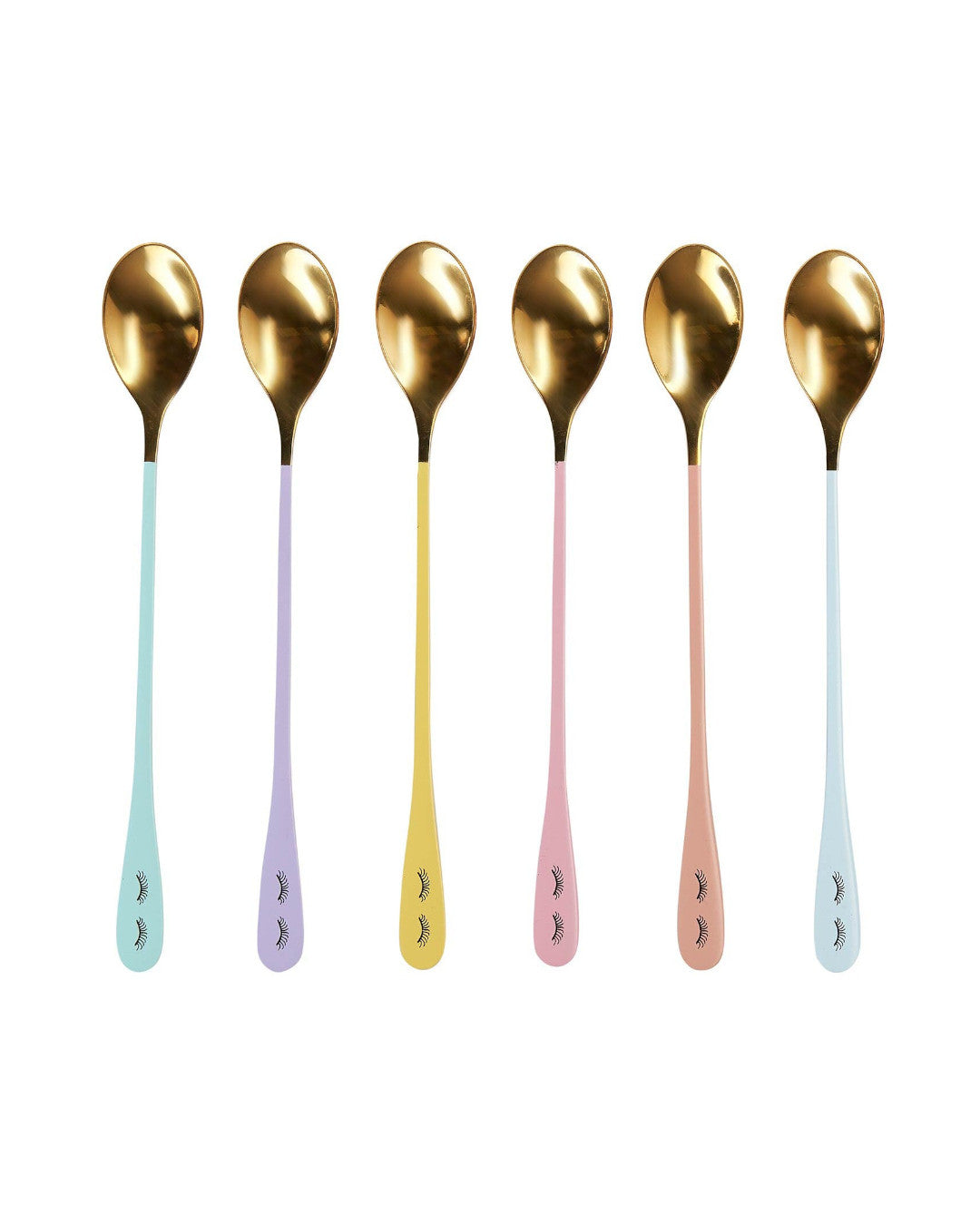 Set of 6 colored dessert cutlery